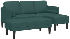 vidaXL 2-elementowy zestaw z poduszkami Ciemnozielona tkanina 2