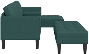 vidaXL 2-elementowy zestaw z poduszkami Ciemnozielona tkanina 7