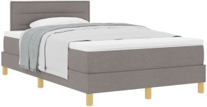vidaXL Łóżko z materacem sprężynowym taupe 120x200 cm tkanina 2