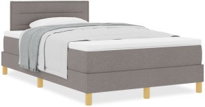 vidaXL Łóżko z materacem sprężynowym taupe 120x200 cm tkanina 4