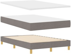 vidaXL Łóżko z materacem sprężynowym taupe 120x200 cm tkanina 6