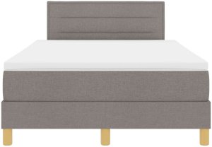 vidaXL Łóżko z materacem sprężynowym taupe 120x200 cm tkanina 8