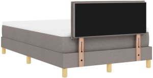 vidaXL Łóżko z materacem sprężynowym taupe 120x200 cm tkanina 10