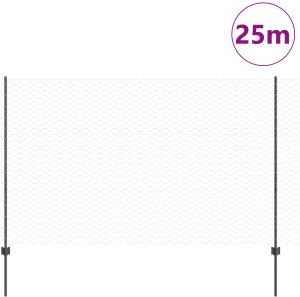vidaXL Zestaw ogrodzeniowy Zestaw 2 Szary Metalowy 25 x 1,5 m Solidny 3