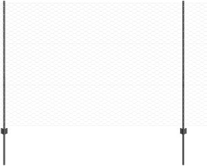 vidaXL Zestaw ogrodzeniowy Zestaw 2 Szary Metalowy 25 x 1,5 m Solidny 6