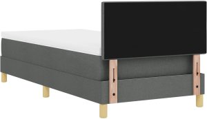 vidaXL Łóżko kontynentalne z materacem w ciemnoszarym 90x200 cm Tkanina 10
