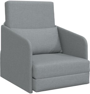 vidaXL Sofa na podłogę 2 w 1 Jasnoszara 65x80x83 cm Tkanina 2