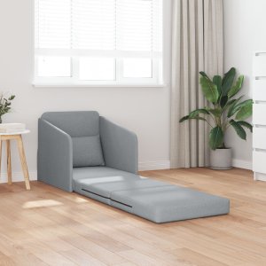 vidaXL Sofa na podłogę 2 w 1 Jasnoszara 65x80x83 cm Tkanina 3