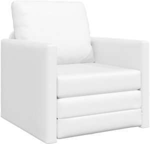 vidaXL Sofa na podłogę 2-w-1 Biała 74x77x81 cm Sztuczna skóra 2