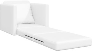 vidaXL Sofa na podłogę 2-w-1 Biała 74x77x81 cm Sztuczna skóra 4