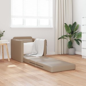 vidaXL Fotel narożny 2 w 1 Cappuccino 74x77x81 cm z sztucznej skóry 3