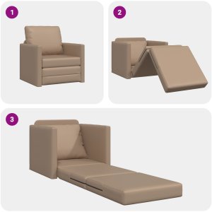 vidaXL Fotel narożny 2 w 1 Cappuccino 74x77x81 cm z sztucznej skóry 10