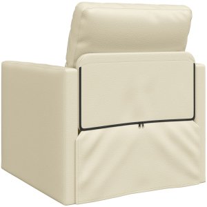 vidaXL Wielofunkcyjny fotel sofy  2 w 1 Kremowy 74x77x81 cm ze sztucznej skóry 7