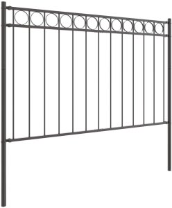 vidaXL Ogrodzenie Szare 1,7x1 m Stal 3