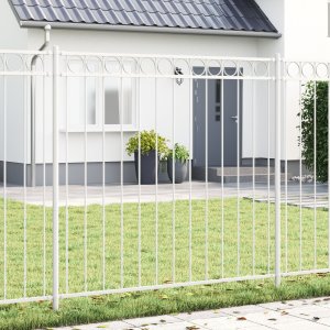 Płot ogrodowy vidaXL, biały, 1,7x1,5 m, stal 1