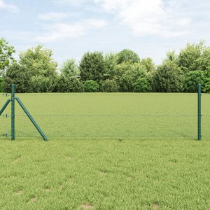 vidaXL Zielone ogrodzenie heksagonalne 0.6x25 m Stal 1
