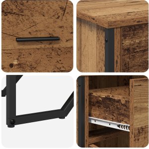 vidaXL Kredens Stary Dąb 97x32.5x74.5 cm Drewno inżynieryjne 9