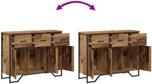 vidaXL Kredens Stary Dąb 97x32.5x74.5 cm Drewno inżynieryjne 10