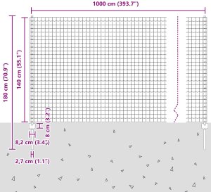 Zestaw ogrodzenia ogrodowego Zestaw 2 Szary Metal Standard 11