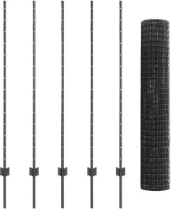 Zestaw ogrodzenia ogrodowego Zestaw 2 Szary Metal Standard 2