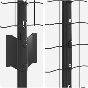 Zestaw ogrodzenia ogrodowego Zestaw 2 Szary Metal Standard 7