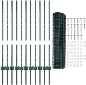 vidaXL Zestaw ogrodzeń Zestaw 2 Zielony Stal 25 x 1 m Trwały 2