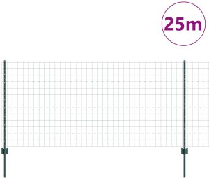 vidaXL Zestaw ogrodzeń Zestaw 2 Zielony Stal 25 x 1 m Trwały 3