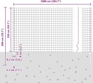 Zestaw ogrodzeniowy Zestaw 2 sztuk Zielony Metalowy 10 x 1,5 m 11