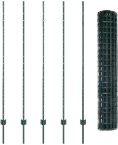 Zestaw ogrodzeniowy Zestaw 2 sztuk Zielony Metalowy 10 x 1,5 m 4