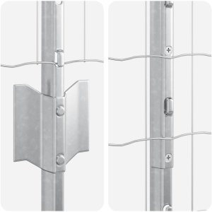 Zestaw ogrodzenia 2 sztuki Stal ocynkowana 10 x 1,2 metra Solidne 7