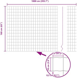 vidaXL Zestaw ogrodzeń Zestaw 2 Stal ocynkowana 10 x 1.6 m Trwałe 11