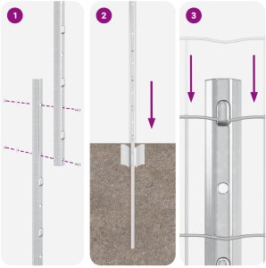 vidaXL Zestaw ogrodzeń Zestaw 2 Stal ocynkowana 10 x 1.6 m Trwałe 9