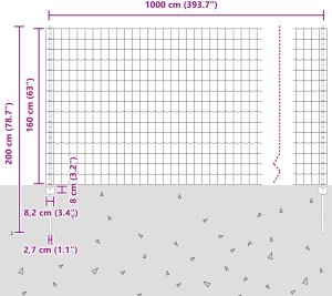 vidaXL Zestaw ogrodzeń Zestaw 2 Stal ocynkowana 10 x 1.6 m Trwałe 10