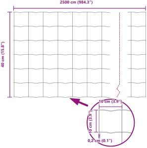 Ogrodzenie Ogrodowe Zestaw 2 Ocynkowane Stal ocynkowana 25 metrów 11