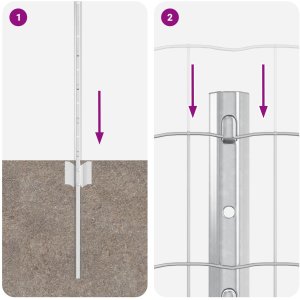 vidaXL Zestaw Ogrodzenia Euro Zestaw 2 Stal ocynkowana 25 x 0,6 m Trwałe 9
