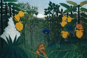 Plakat 91,5x61cm The Repast of the Lion, Rousseau Vintage do Salonu 1