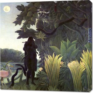 Obraz 90x90cm The Snake Charmer, Rousseau Vintage do Salonu 1