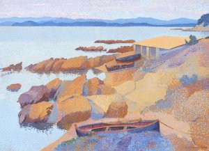 Plakat 18x13cm Calanque des Antibois,  Henri-Edmond Cross 1