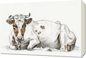Obraz 60x40cm Leżąca Krowa, Jean Bernard Vintage do Salonu 1