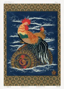 Plakat 13x18cm Kogut i Kura, G.A. Audsley Vintage do Salonu 1