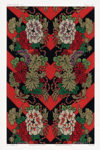 Plakat 30x45cm Wzór Czerwonego Wachlarza, G.A. Audsley do Salonu 1