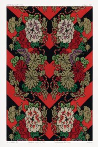 Plakat 20x30cm Wzór Czerwonego Wachlarza, G.A. Audsley do Salonu 1