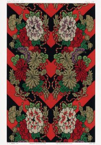 Plakat 70x100cm Wzór Czerwonego Wachlarza, G.A. Audsley do Salonu 1