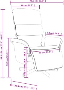 Rozkładany fotel masujący z podnóżkiem, niebieski, tkanina 11