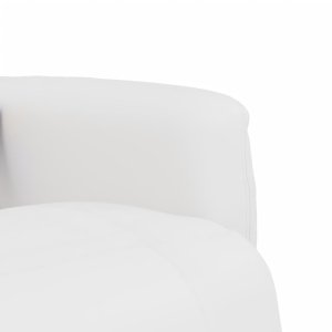 Rozkładany fotel masujący z podnóżkiem, biały, sztuczna skóra 8