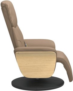 Rozkładany fotel masujący z podnóżkiem, cappuccino, ekoskóra 5