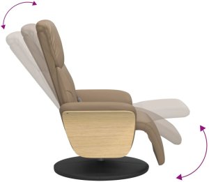 Rozkładany fotel masujący z podnóżkiem, cappuccino, ekoskóra 7