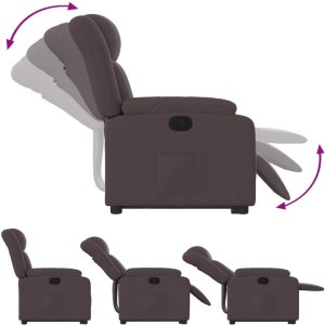 Podnoszony fotel rozkładany, ciemnobrązowy, obity tkaniną 6