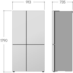 LG Refrigerator | GSLC41PYPE | Energy efficiency class E | Free standing | Side by side | Height 179 cm | Fridge net capacity 420 L | Freezer net capacity 221 L | Display | 36 dB | Grey 3