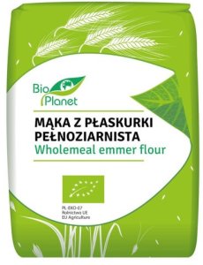 MĄKA Z PŁASKURKI PEŁNOZIARNISTA BIO 1 kg - BIO PLANET 1